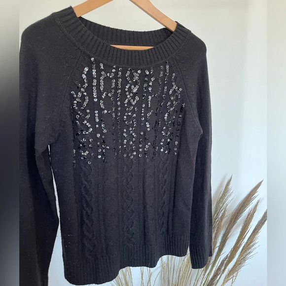 Tristan black sequins sweater size medium - Picture 3 of 6